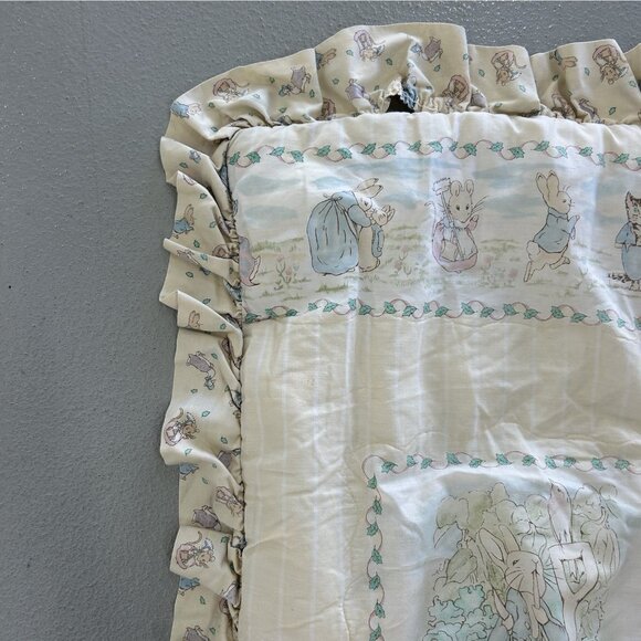 Quiltex Vintage Peter Rabbit Beatrix Potter Baby Pastel Quilt Blanket USA 1994 - Picture 5 of 8